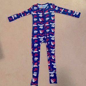 Valentine’s Love Sloth Bamboo convertible Zippy Pajamas